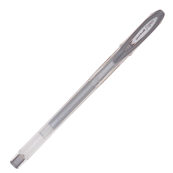 Penna a sfera gel con cappuccio Uni Ball Signo M120 - punta 0,8mm - argento - Uni Mitsubishi