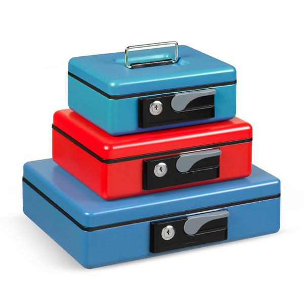 Cassetta portavalori Deluxe - 19,7 x 15,4 x 8 cm - blu - Iternet