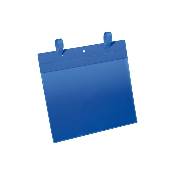 Buste identificative - con fascette di aggancio - A4 orizzontale - blu - Durable - conf. 50 pezzi