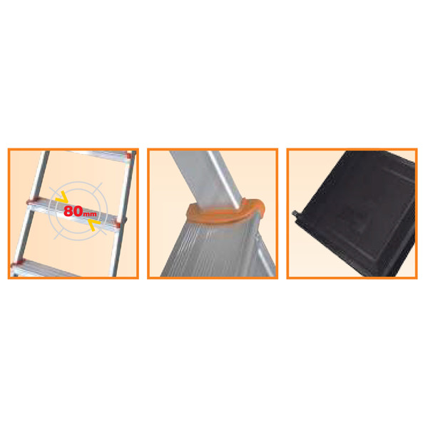 Scala domestica Stella Basic - 4 gradini - alluminio - Marchetti
