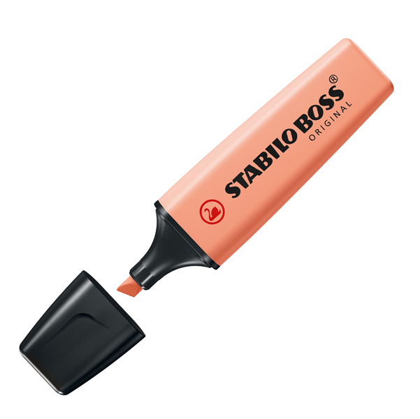 Evidenziatore Boss Original Pastel - punta a scalpello - tratto 2 - 5 mm - rosa pesca 126 - Stabilo