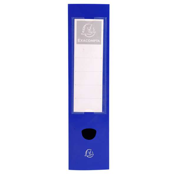 Scatola per archivio box - con bottone - 25x33 cm - dorso 4 cm - blu - Exacompta