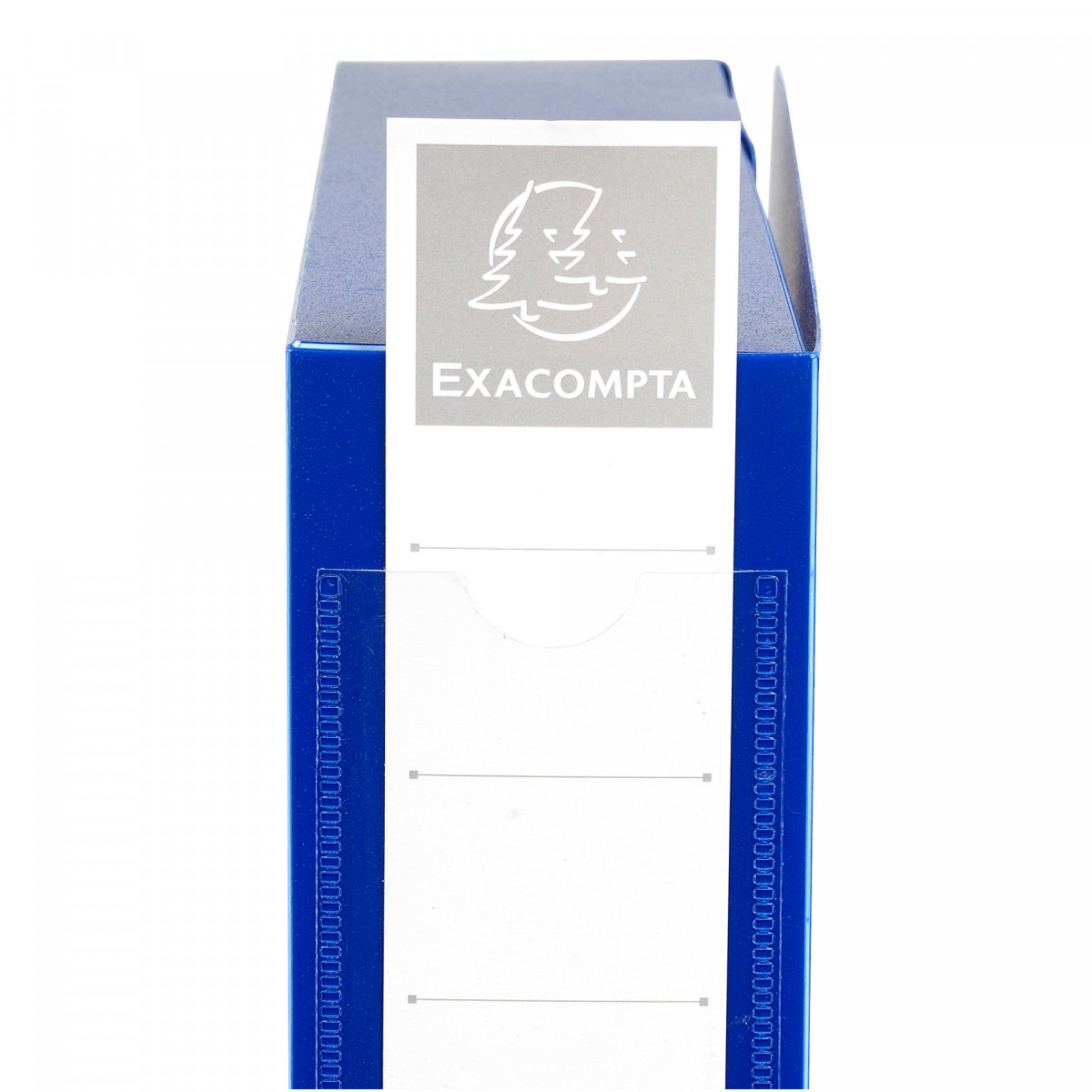 Scatola per archivio box - con bottone - 25 x 33 cm - dorso 6 cm - blu - Exacompta