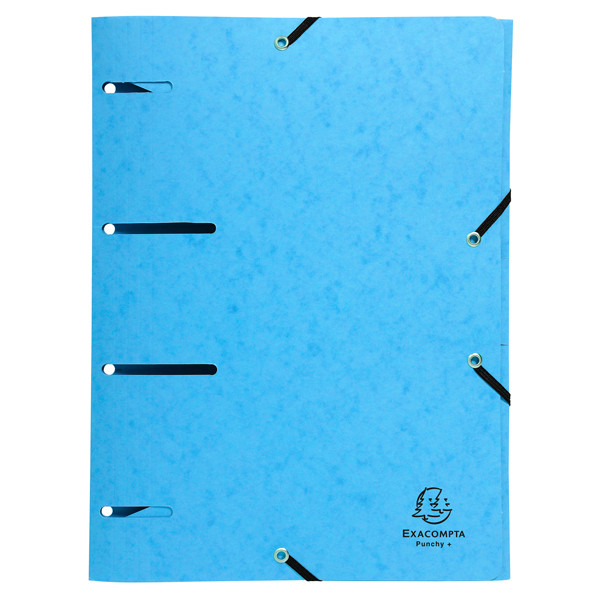 Cartella 3 lembi con elastico angolare - A4 - dorso 0,3 cm - cartoncino lustr&eacute; - colori assortiti - Exacompta