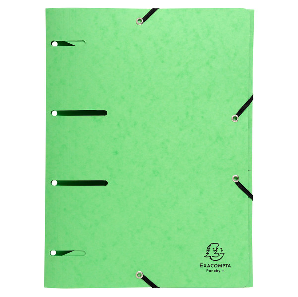Cartella 3 lembi con elastico angolare - A4 - dorso 0,3 cm - cartoncino lustr&eacute; - colori assortiti - Exacompta