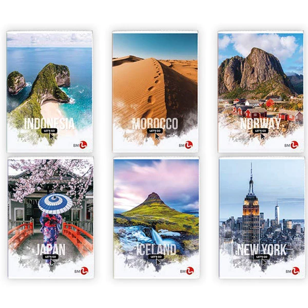 Maxiquaderno Travel fantasia - A4 - 1 rigo - 40+2 fogli - 80gr - BM