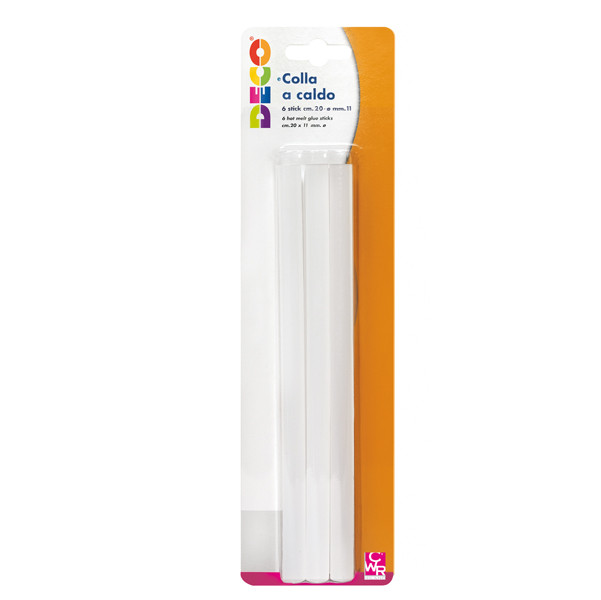 Colla per pistola grande - &oslash;11mm - lunghezza 20cm - Deco - conf. 6 pezzi