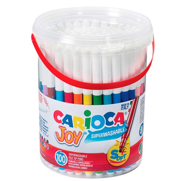 Pennarelli Joy - punta fine - colori assortiti - Carioca - Barattolo 100 pezzi