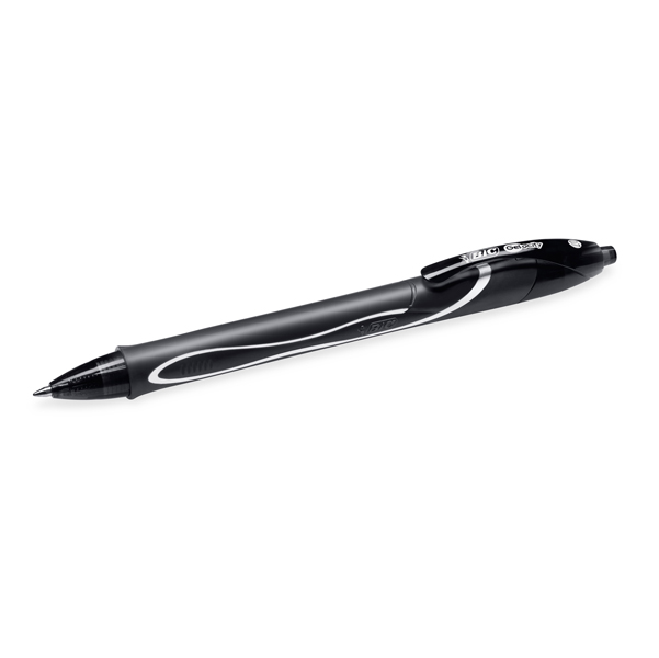 Penna a sfera a scatto Gelocity Quick Dry - punta 0,7mm - nero - Bic - conf. 12 pezzi