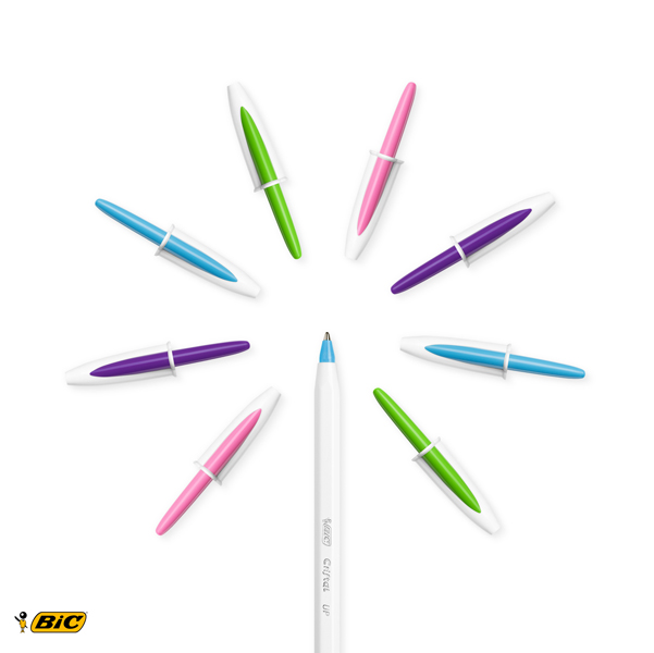 Penna a sfera Cristal Up con cappuccio - punta media 1,2mm - fun - Bic - conf. 20 pezzi