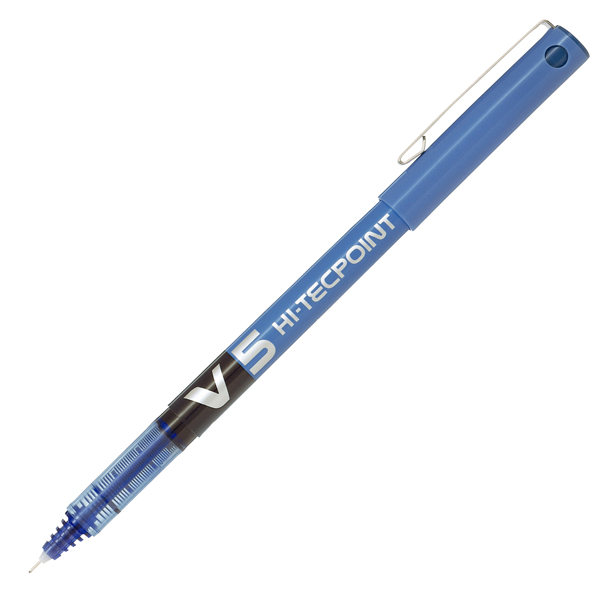 Roller Hi Tecpoint V5 con cappuccio - punta 0,5mm - blu - Pilot - conf. 16 + 4 pezzi