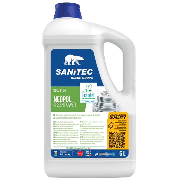 Detergente Green Power Piatti - Sanitec - tanica da 5 L