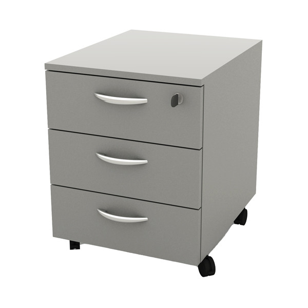 Cassettiera Rainbow - 3 cassetti - con ruote - 41 x 50 x 52,2 cm - grigio