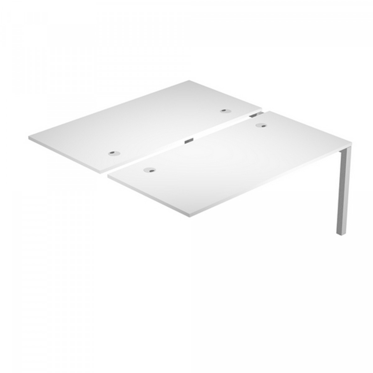 Postazione doppia aggiuntiva per scrivanie Agorà - 140 x 168 x 72,5 cm - bianco