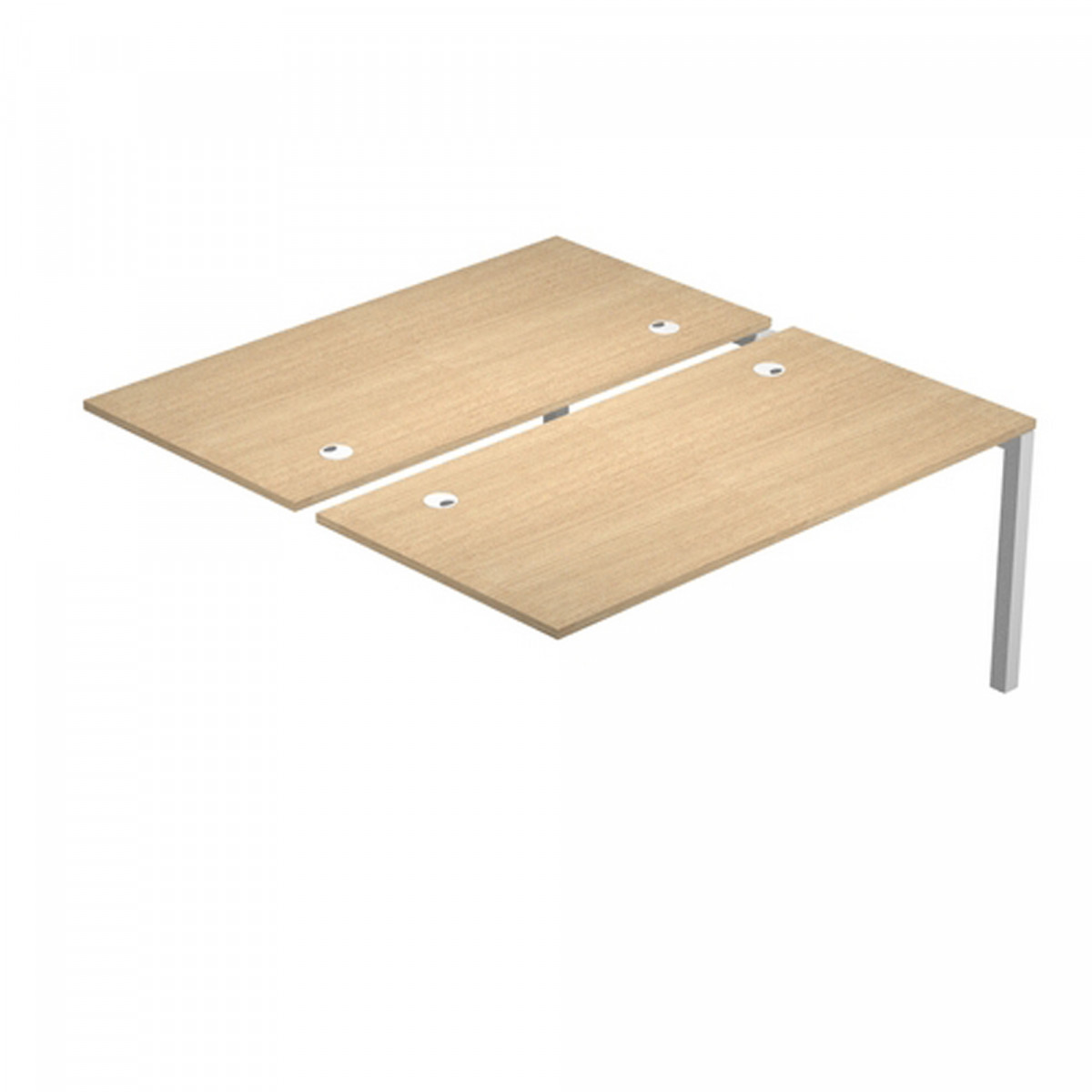 Postazione doppia aggiuntiva per scrivanie Agorà - 160 x 168 x 72,5 cm - rovere