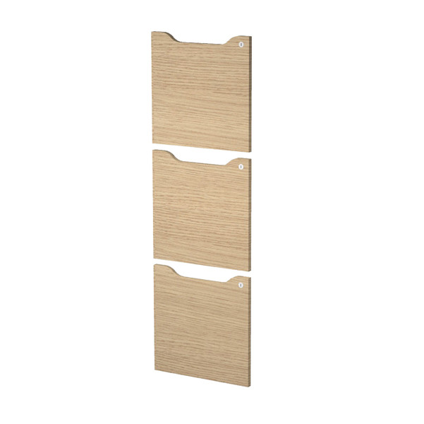 Set 3 ante per casellari Maxi Rainbow - con serratura - 36,8 x 36,8 cm - rovere