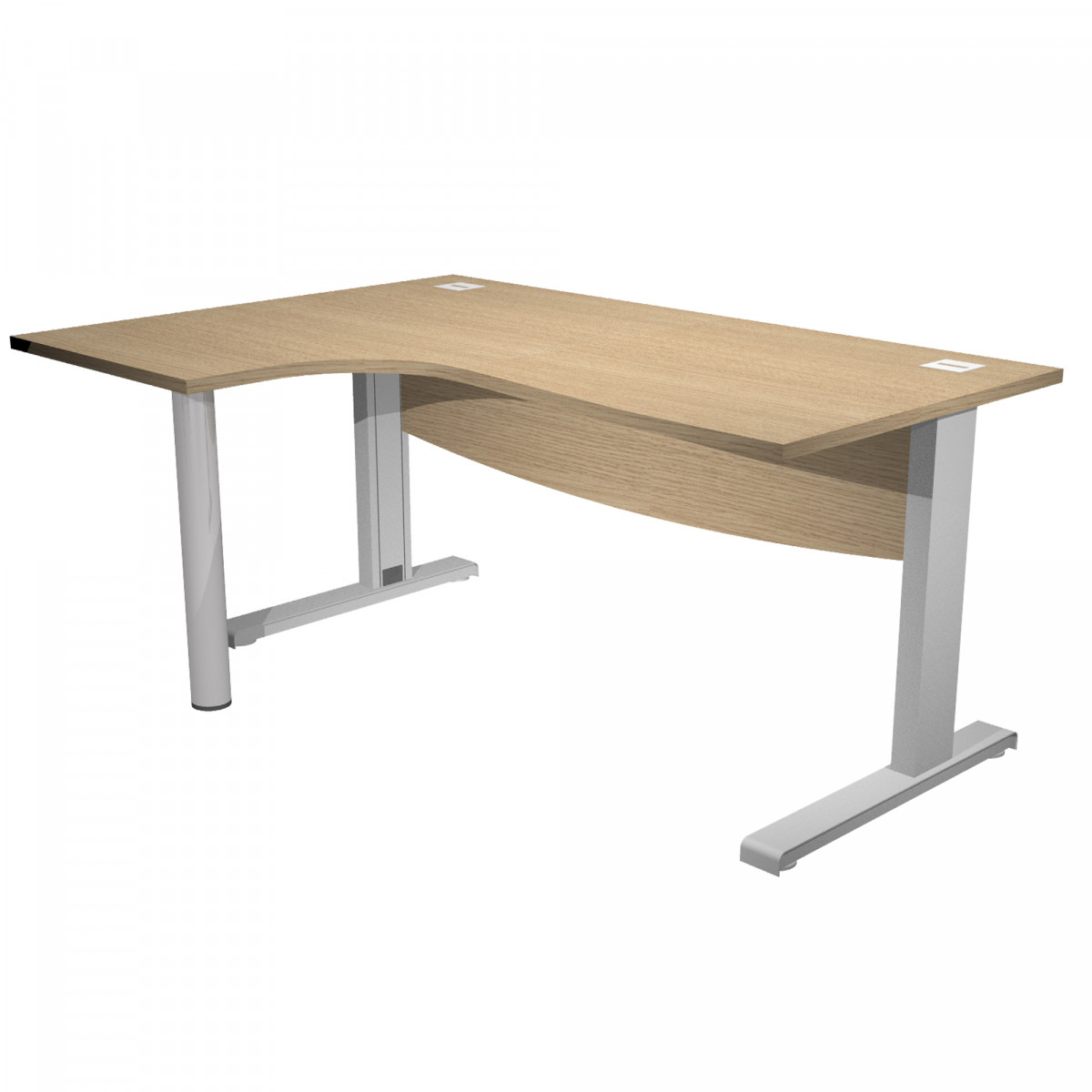 Scrivania Agorà Direction Compact - SX - fianco a L in metallo - L 160 cm - rovere