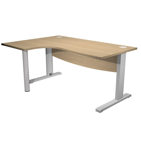 Scrivania Agor&agrave; Direction Compact - SX - fianco a L in metallo - L 180 cm - rovere