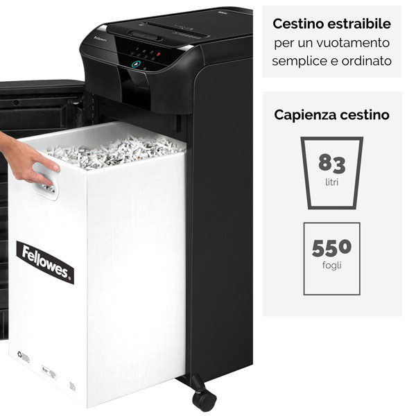 Distruggidocumenti AutoMax 550C - frammenti - 83Litri - Fellowes