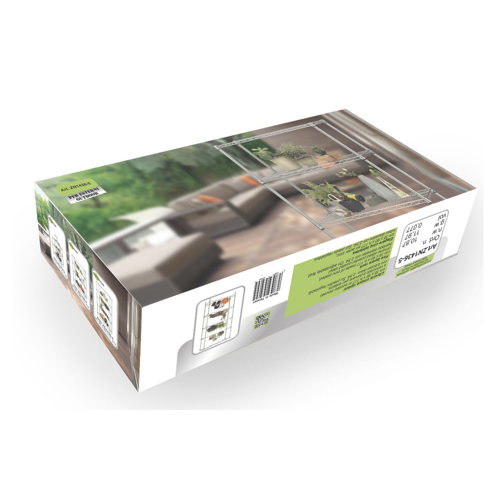 Kit scaffale Archimede Outdoor - 5 ripiani - acciaio zincato - 36x90x177 cm - cromato - Serena Group