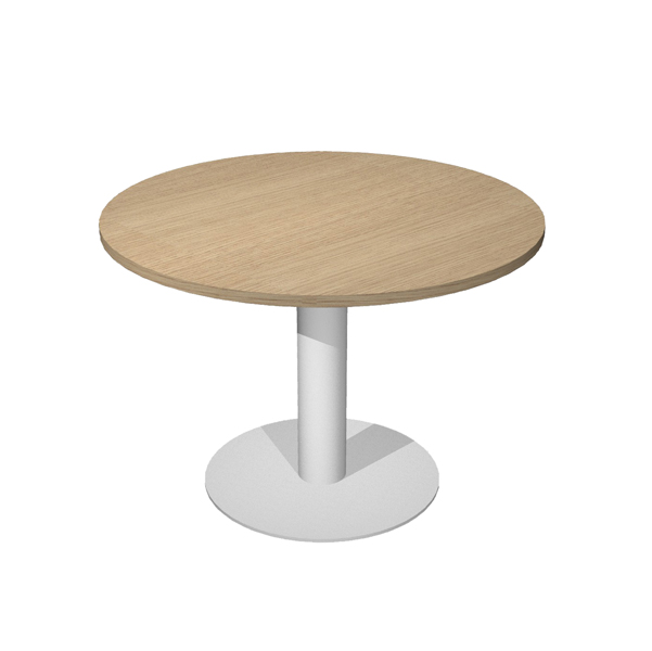 Tavolo riunione AgorA' Direction - tondo - D 80 cm - altezza 73 cm - gamba metallo - rovere - Artexport