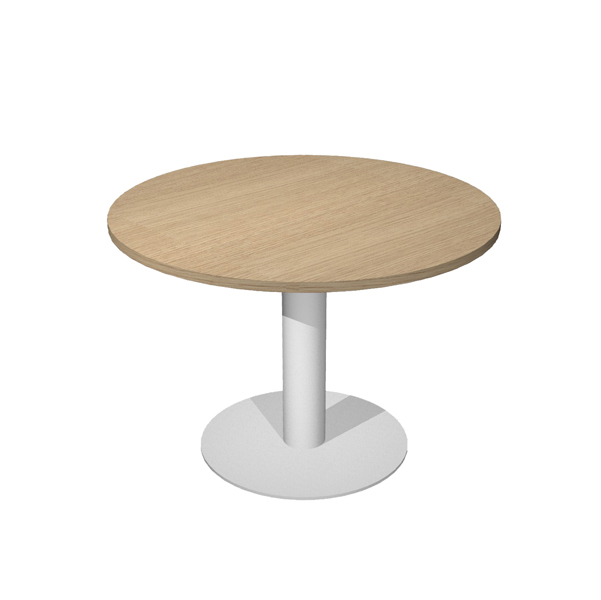 Tavolo riunione AgorA' Direction - tondo - D 100 cm - altezza 73 cm - gamba metallo - rovere - Artexport