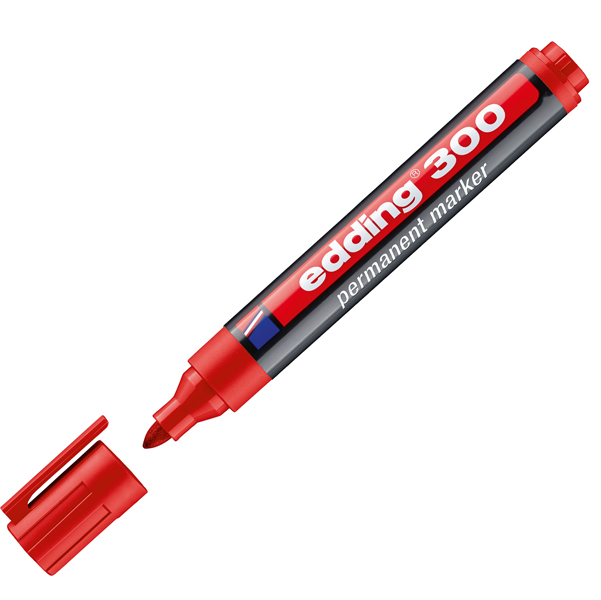 Marcatore permanente 300 - punta conica 1,50 - 3,00 mm - colori assortiti - Edding - astuccio 4 pezzi
