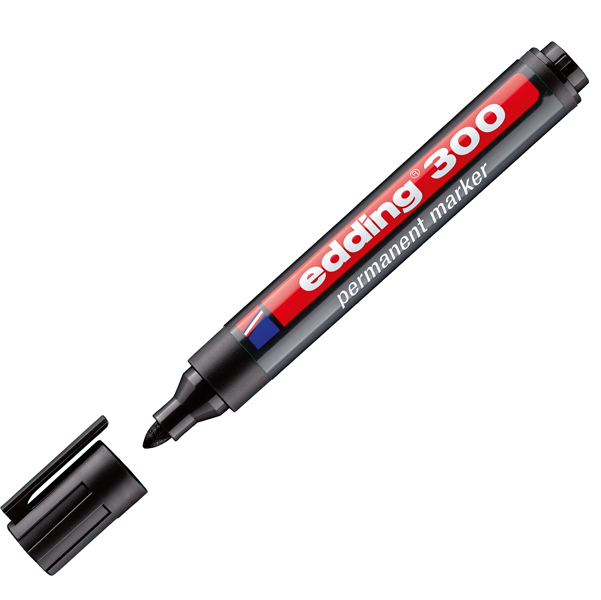 Marcatore permanente 300 - punta conica 1,50 - 3,00 mm - colori assortiti - Edding - astuccio 4 pezzi