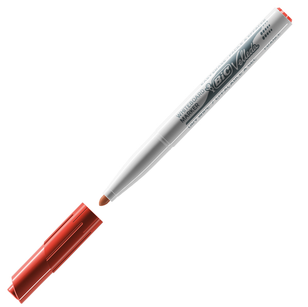 Pennarello Whiteboard Marker Velleda 1741 - punta tonda 1,4 mm - colori assortiti - Bic - astuccio 4 pezzi