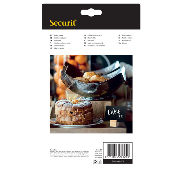 Supporti wood per targhette - 6 targhette incluse - Securit - set 12 pezzi