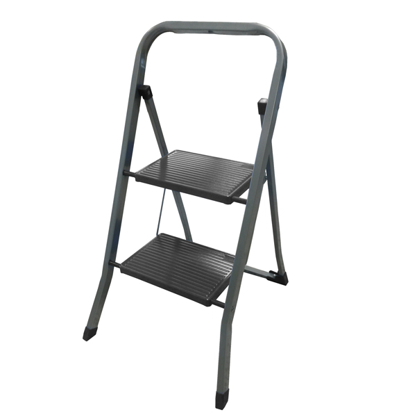 Scala sgabello DalI' - 2 gradini - acciaio verniciato grigio - Marchetti