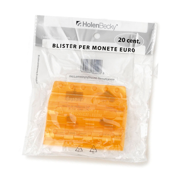 Portamonete - PVC - 20 cent - arancio - HolenBecky - blister 20
