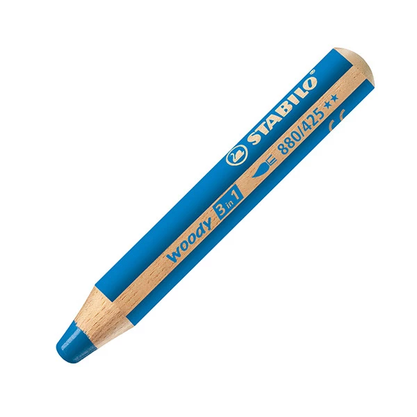 Pastelli Woody 3 in 1 - diametro mina 10 mm - blu scuro - Stabilo