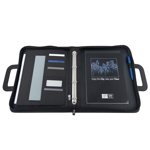 Cartella portablocco - con manici - nero/grigio - 28,5x36cm - City Time