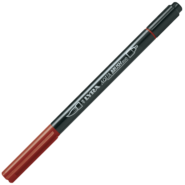 Pennarello Aqua Brush Duo - punte 2/4 mm - rosso Venezia - Lyra