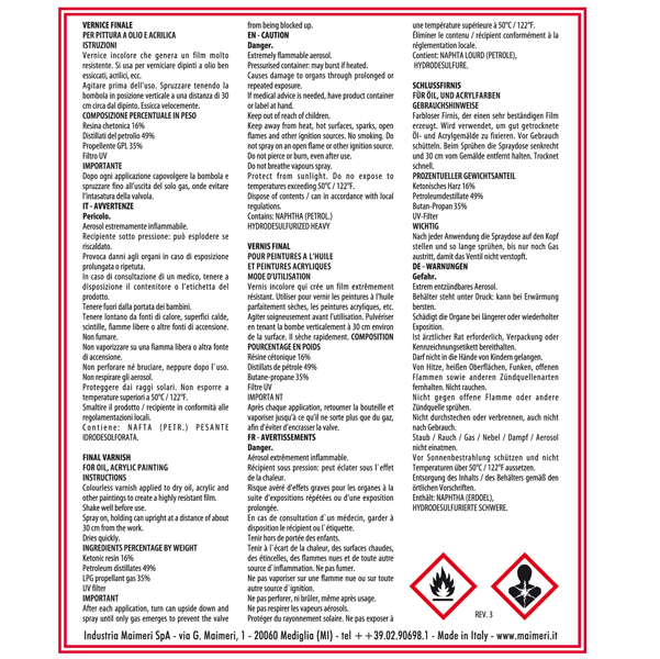 Vernice finale lucido spray - 400 ml - Maimeri