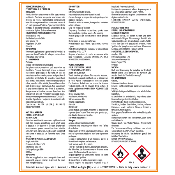 Vernice finale opaca spray - 400 ml - Maimeri