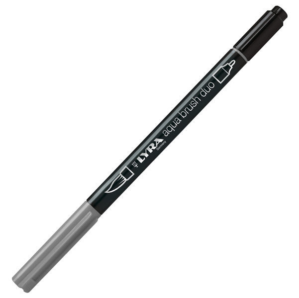 Pennarello Aqua Brush Duo - punte 2/4 mm - grigio chiaro freddo - Lyra