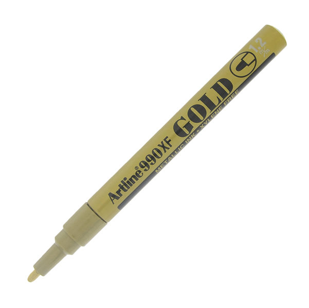 Marcatore permanente A 990 - a vernice - punta tonda fine - 1,2 mm - oro - Artline