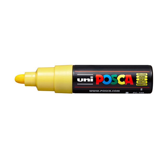 Marcatore a base d'acqua Uni Posca PC7M - punta tonda large 4,5 mm-5,5mm - giallo - Uni Mitsubishi