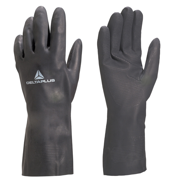 Guanti per protezione chimica VE509 - neoprene floccato cotone - taglia 07/08 - nero - Deltaplus