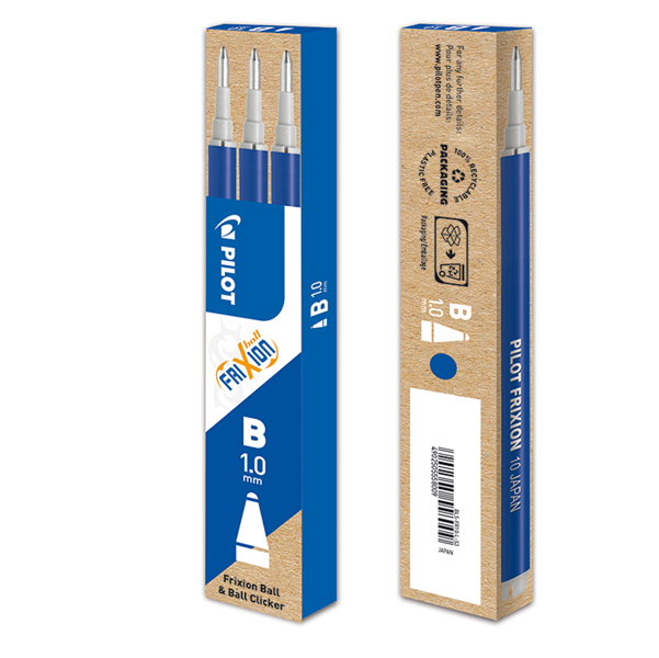 Refill sfera frixionball clicker - punta 1,0mm - blu - Pilot - conf. 3 pezzi