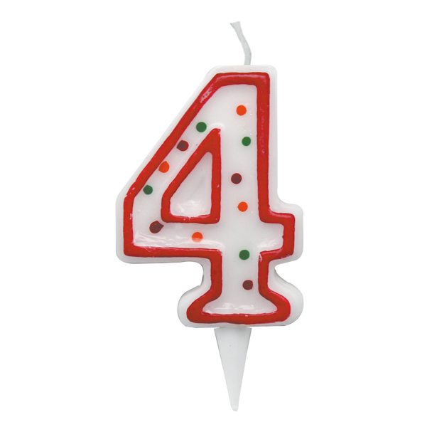 Candelina Zuccherino - numero 4 - h.8.5cm - Big party