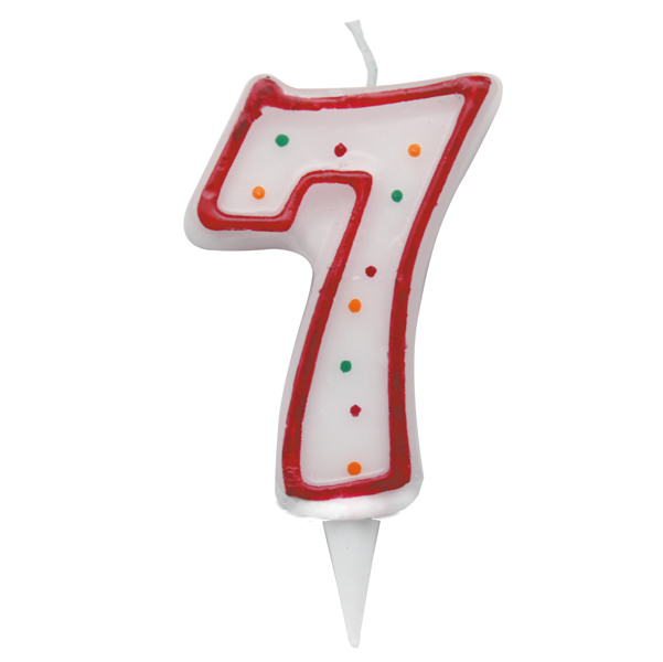 Candelina Zuccherino - numero 7 - h.8.5cm - Big party