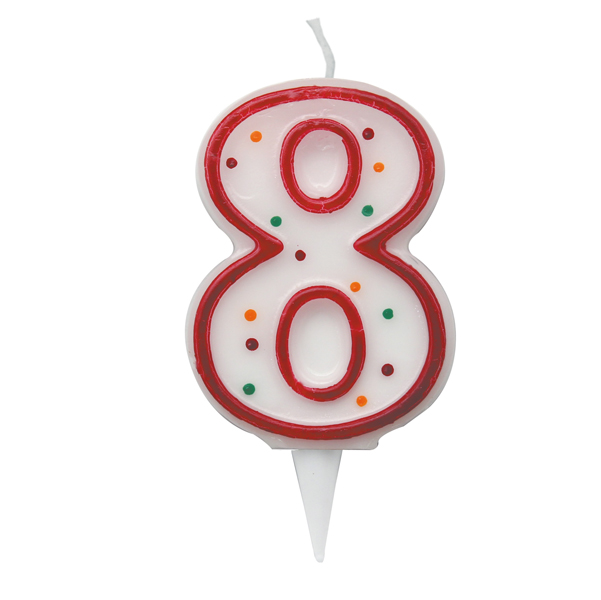 Candelina Zuccherino - numero 8 - h.8.5cm - Big party