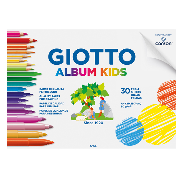 Album Kids 5+ - A4 - 90gr - 30 fogli - Giotto