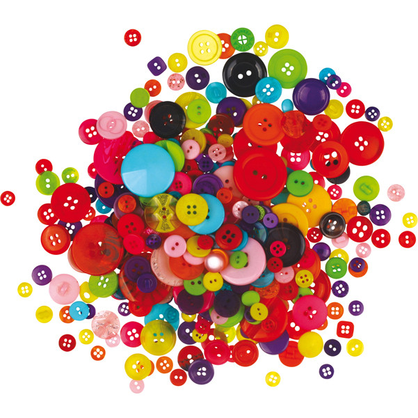 Bottoni - in plastica - colori assortiti - Deco - conf. 650 pezzi