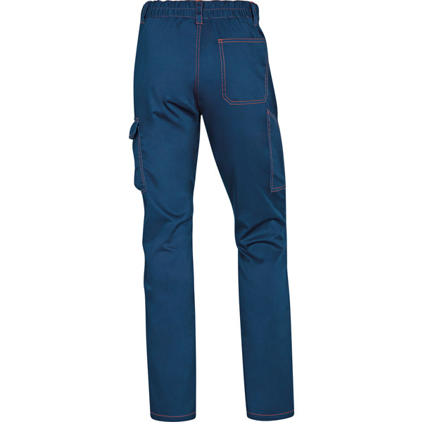 Pantalone da lavoro Panostrpa - sargia/poliestere/cotone/elastan - taglia M - blu/arancio - Deltaplus