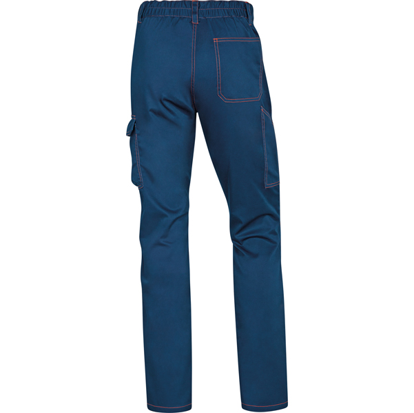 Pantalone da lavoro Panostrpa - sargia/poliestere/cotone/elastan - taglia L - blu/arancio - Deltaplus