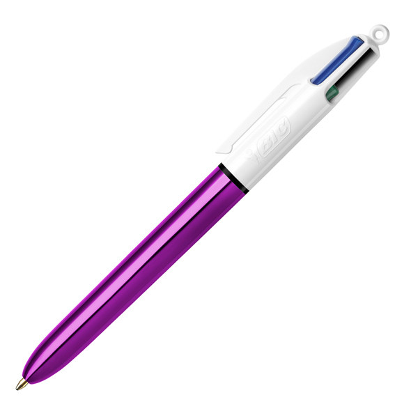 Penna a sfera scatto multifunzione 4 Colours Shine - punta 1,0 mm - fusto colori assortiti - Bic - conf. 12 pezzi
